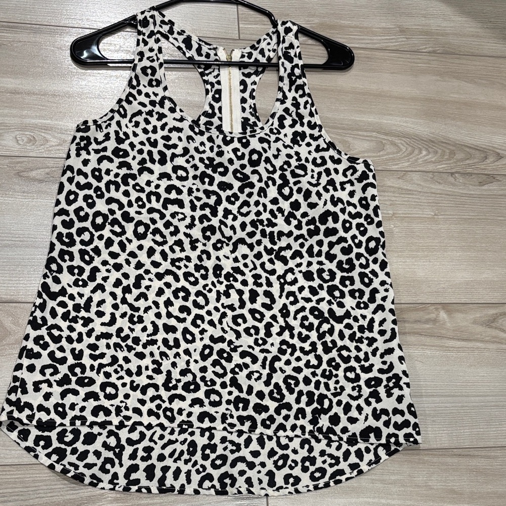 Forever 21 Black and White Animal Print Tank Top